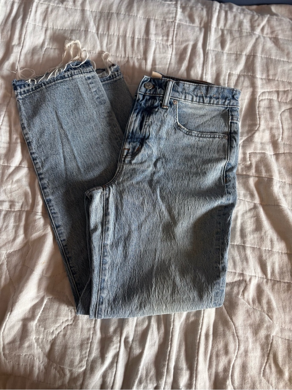 Madewell Womens Mid-Rise '90s Straight Jean Blue Denim 90s Retro Size 28.